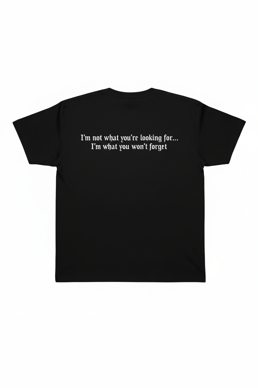 Black t-shirt back view